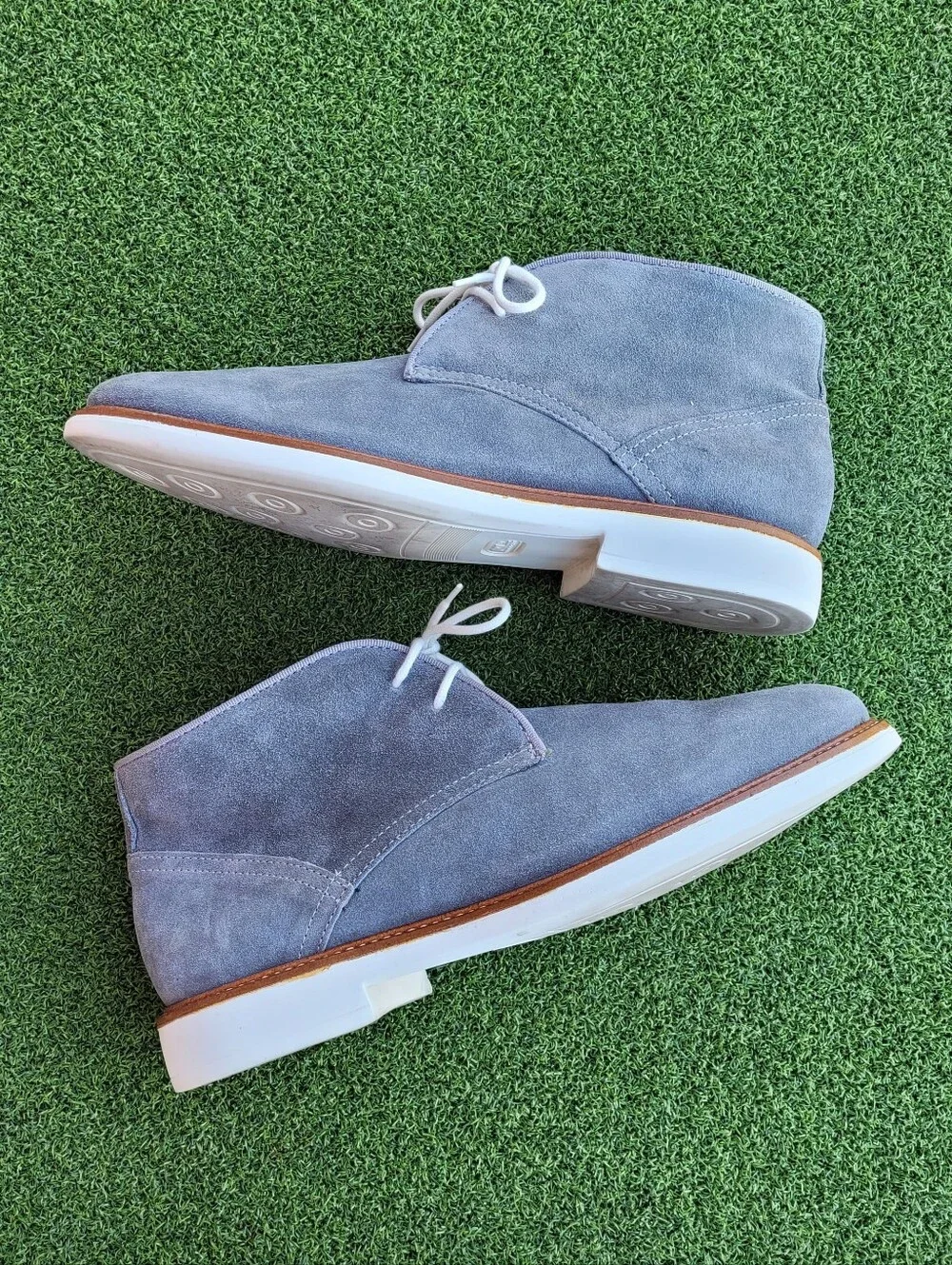 Mens WALLIN & BROS Grey Suede Chukka Boots Size 42 ~ US Size 9